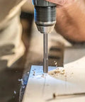 Right Hand Thread Tap For Metalworking Five Sixteenths By Thirty Six Tpi HSS Pro Grade Hand Tap For Steel And Iron Drilling in use