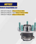 512347 rear wheel bearing hub assembly for Mazda 3/5 compatibility list with ABS