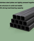 Stainless steel plates tightly pressed together for solid structure and strong load-bearing capacity. Ideal for various applications.