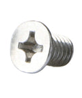 Close-up of a Top Notch 100 PK M3 X 4mm Phillips Flat Head Machine Screw Nickel Plated Carbon Steel for assembly.