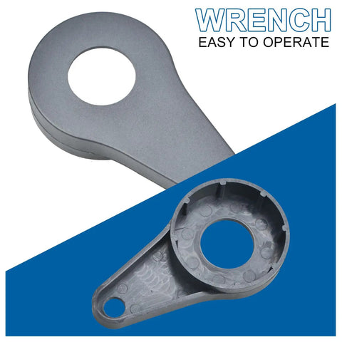 Close-up of wrench from 3 Liter Transmission Fluid Pump Kit With Oil Filler System And 8 ATF Adapters For Easy Fluid Change