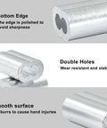 One Eighth Inch Aluminum Wire Rope Crimp Sleeves Set, Double Barrel Cable Crimps for One Eighth Inch Wire, 120 Pieces, Pro Grade Premium Aluminum Alloy, Durable, Easy Install, Heavy Duty Cable End Sleeves for DIY and Marine close-up of polished double-hole sleeve