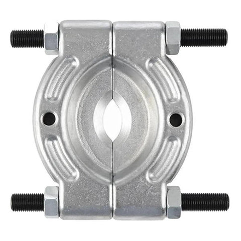 Heavy Duty Bearing Splitter And Puller Tool Set For Car Repair Universal Wheel Hub Gear Pinion Separator Bearing Removal Kit Pro Grade All In One For DIY Home Mechanics And Pros, shown in metal with bolts, top view