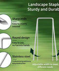 57 Pack 4 Inch Galvanized U Shaped Garden Stakes For Landscaping Ground Yard Fence Projects Heavy Duty 12 Gauge Tent Stakes Pins For Weed Barrier Fabric Outdoor Decor diagram