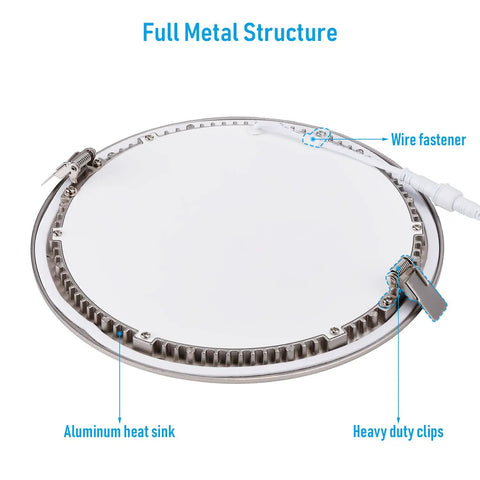 8 Inch Slim LED Recessed Light With J Box 18W Ultra Thin Dimmable Canless Downlight ETL Listed CRI90 5000K back view