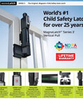 Heavy Duty Magnetic Fence Latch For Backyard Chain Link Gates features smooth vertical pull design, rekeyable lock, and visible lock indicator.