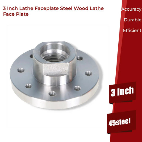 3 Inch Lathe Face Plate In 45 Steel For 1 Inch X 8 TPI Spindle Fits Wood Lathe Without Screw Chuck displayed