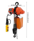 Beefy Electric Chain Hoist Winch With Wireless Remote G80 Steel Chain Double Overhead Crane System 2200 Lbs Heavy Duty capacity shown from side.