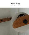 Heavy Duty Wall Mount Stair Railing Handrail Kit For Modern Lofts And Homes Durable Stainless Steel Safety Rail Built Like A Tank Handling Four Hundred Pounds With Clean Smooth Indoor Outdoor Look, featuring a wooden grip and black brackets.
