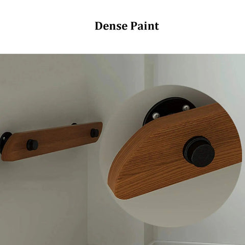Heavy Duty Wall Mount Stair Railing Handrail Kit For Modern Lofts And Homes Durable Stainless Steel Safety Rail Built Like A Tank Handling Four Hundred Pounds With Clean Smooth Indoor Outdoor Look, featuring a wooden grip and black brackets.