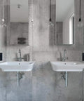 Bathroom with white sinks, mirrors, and 15 Amp Paddle Switch 1 Or 3 Way With Matching Graphite Wall Plate 4 Pack Sleek Upgrade.