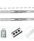 17mm Wide Two Way Drawer Slide Rail 342mm Length with steel ball bearing slides, screws included, close-up detail view