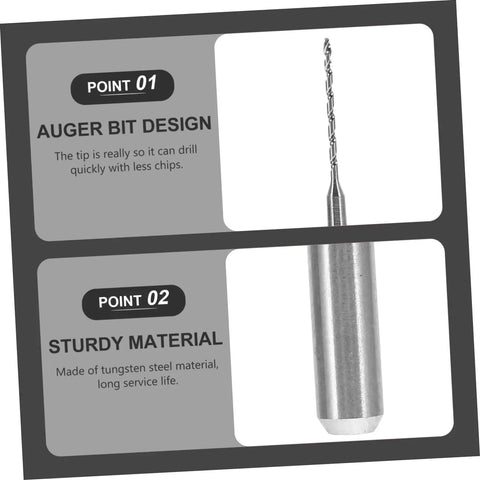 Close-up of tungsten steel drill bit from 30Pc Printer Nozzle Unclogger Kit With Tungsten Steel Drill Bits For Micro PCB And Circuit Board Cleaning Pro Grade Extruder Nozzle Maintenance Fast Drilling For Smooth High Quality Prints.