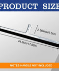 Six Pack 18 Inch Double Foam Floor Squeegee with stainless steel frame shown on size chart.