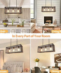 Dope 4 Light Industrial Chandelier With Metal Shades For Dining Room And Kitchen Island in kitchen, living room, bedroom, dining table