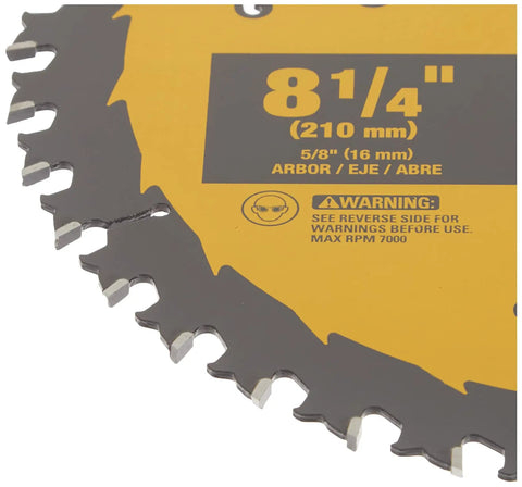 Close-up of Cross Cut Circular Saw Blade 8 1/4 Inch 40 Tooth Tungsten Carbide Thin Kerf With Anti Stick Coating detail