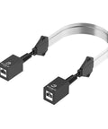 Ultra Slim Flat Ethernet Extender For Window And Door Gaps No Drill Solution Female To Female Cable PoE Ready For CAT7A CAT6A Networking In Narrow Spaces 0.45m Extension with black connectors and flat cable design