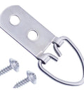 Heavy Duty D Ring Picture Hangers With Included Wall Screws, 20 Pack includes a silver bracket and screws for secure mounting.
