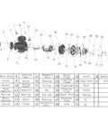 Exploded view of High Flow Diaphragm Irrigation Water Pump With Self Priming 10.6 GPM At 115V 23 PSI 350W Lift 11 Meters components