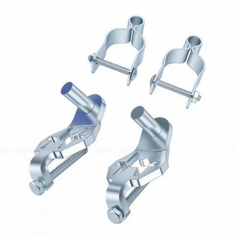 Heavy Duty T Post Gate Hinge For Farm Fences, Rustproof Steel Gate Hanger with secure clamps and adjustable pins