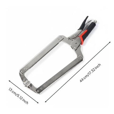 Heavy Duty Locking Pliers Grip Tool With Spring Tension Adjustable Clamp Non Slip Secure Holding Multipurpose Hand Tool For Assembly, Repair, Home Workshop, Carpentry, Metalworking And More, 18 Inch, metal body, side view with size marked