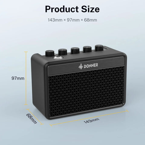 Dimensions of Portable 5W Mini Guitar Amp For Practice Jam Ready Compact Electric Guitar Amplifier With Built In Battery DA 10 shown