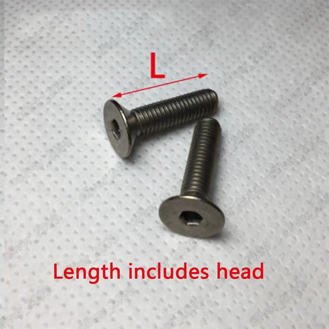 Built Different Titanium Gr2 Hex Socket Countersunk Flat Head Screws With No Slack Metric Fine Threads For Aerospace And Medical Rigs, M6 X 45Mm Pack Of Fifty Heavy Duty Fasteners with length indicator.