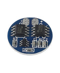 Top Tier Six Piece 2S Lithium Battery BMS Board With 5A Steady And 7A Burst Current Guard For 18650 Cells viewed from above showing components and PCB layout.