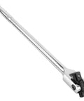 15 Inch Breaker Bar With 1/2 Inch Drive And 3/8 Inch Drive Flex Handle For Heavy Duty Use, chrome finish, against white background