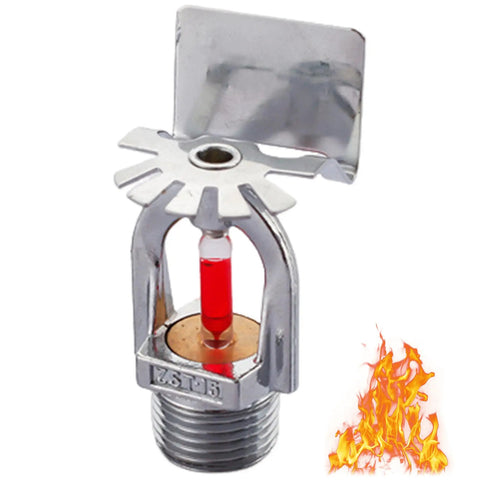Top Shelf Pendent Fire Sprinkler Head With Sixty Eight Degree Quick Response Activation And One Half Inch Thread Connector, chrome finish.