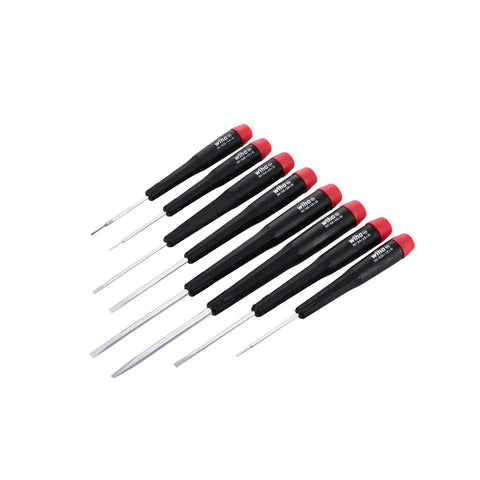 Precision Slotted Screwdriver Set in Canvas Pouch, 8 Piece with Exact Fit Tips, Hardened CRM72 Blades, Pro Grade for Precise Turning