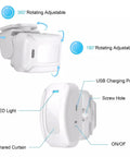 Motion Sensor Door Bell Chime For Business And Retail, Wireless Portable Door Sensor Alarm with labeled features diagram