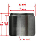 Straight Up Heavy Duty 304 Stainless Steel 1/8 Inch NPT Weld On Bung With Female Nut Threaded Insert Hella Tough Auto Plumbing Fittings For Fuel Oil And Coolant Includes Two, showing detailed dimensions.