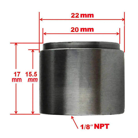 Straight Up Heavy Duty 304 Stainless Steel 1/8 Inch NPT Weld On Bung With Female Nut Threaded Insert Hella Tough Auto Plumbing Fittings For Fuel Oil And Coolant Includes Two, showing detailed dimensions.