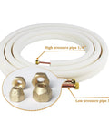 25 Ft Copper Tubing Extension For Mini Split AC And Heating Systems With 1/4 Inch 3/8 Inch Pipes, Nuts, and PE Insulation