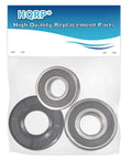 Heavy Duty Bearing And Seal Kit For Whirlpool Washing Machine Tub Replacement featuring two dual bearings and one seal in packaging.