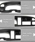 PIT66 Dodge Ram dashboard bezel cover with vents; black plastic, front view; fits 1998–2002 Ram 1500/2500/3500.