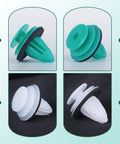 100Pcs Door Panel Retainer Clips 90467-10188 And 90467-A0005 Compatible With Toyota Lexus, green and white clips close-up