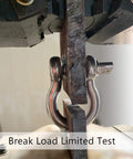 Break load test of 3/16 Inch Anchor Shackle Set With 316 Stainless Steel Body And Pin, Screw Pin, Heavy Duty 8 Pack, 300 Lb Working Load.