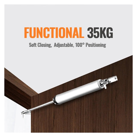 Gas Spring Automatic Door Closer With Soft Close Adjustable Buffer Force Overhead Door Closer