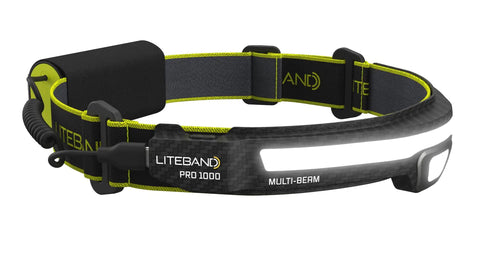 Liteband Pro Multi Beam Series Headlamp Khaki 400 Lumens Wearable Band Light for hiking, running, and camping with beams