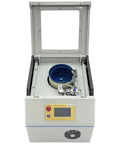 Automatic Terminal Crimping Machine With Color Touch Screen And Auto Vibratory Bowl Feeder For Ferrule Crimping Tool interior view with blue bowl and control panel.