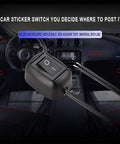 Rocker Switch With Pre Applied Adhesive For 12V DC Cars No Drill Install Quick Stick Mount Easy On Off Control For Fog Lights LED Light Bars And Auxiliary Lighting Water Drop Shaped Button Includes 50cm Wiring 1 Piece, black dash mount