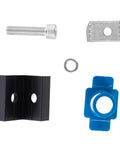 Components of Heavy Duty Solar Panel Clamps Kit for One And Five Eighths Inch Strut Rails, including screw and clamp parts