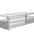 Premium Aluminum Test Tube Rack Stand For Lab Safety Small Test Tubes Metal Holder with holes for secure storage.