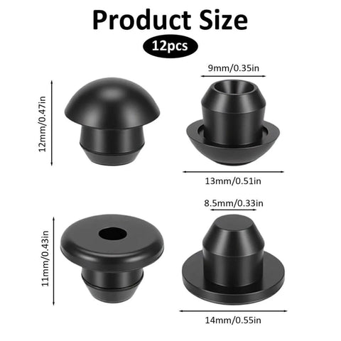 12 Piece Bottle Jack Rubber Plugs For Floor And Hydraulic Jacks Oil Filler Replacement Plugs Seals Oil Reservoir Filler Hole And Prevents Leaks Fits Five Sixteenth Inch Holes Durable Rubber Construction Great For Pro Shops And DIY