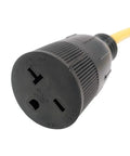 Twist Lock L6-20P To NEMA 6-20R 6-15R Adapter Power Cord, 3 Ft, 12 AWG Copper, SJTW, 20 Amp, UL Listed, heavy-duty black plug close-up