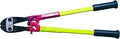 Beefy General Purpose Center Cut Cutter with Center Cut Blades for Metalworking, yellow handles, close-up side view.