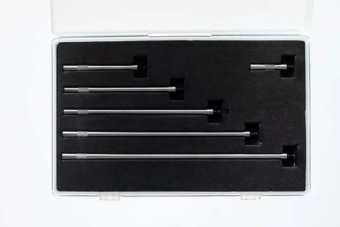 Dial Indicator Extension Rod Set Six Piece 1 2 3 4 5 6 Inch Lengths for 4 to 48 Thread, Includes Plastic Case