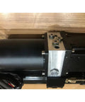 Heavy Duty Electro Hydraulic Linear Actuator With 200MM Stroke And 10000N Push Pull Force top view of actuator motor and connection fittings